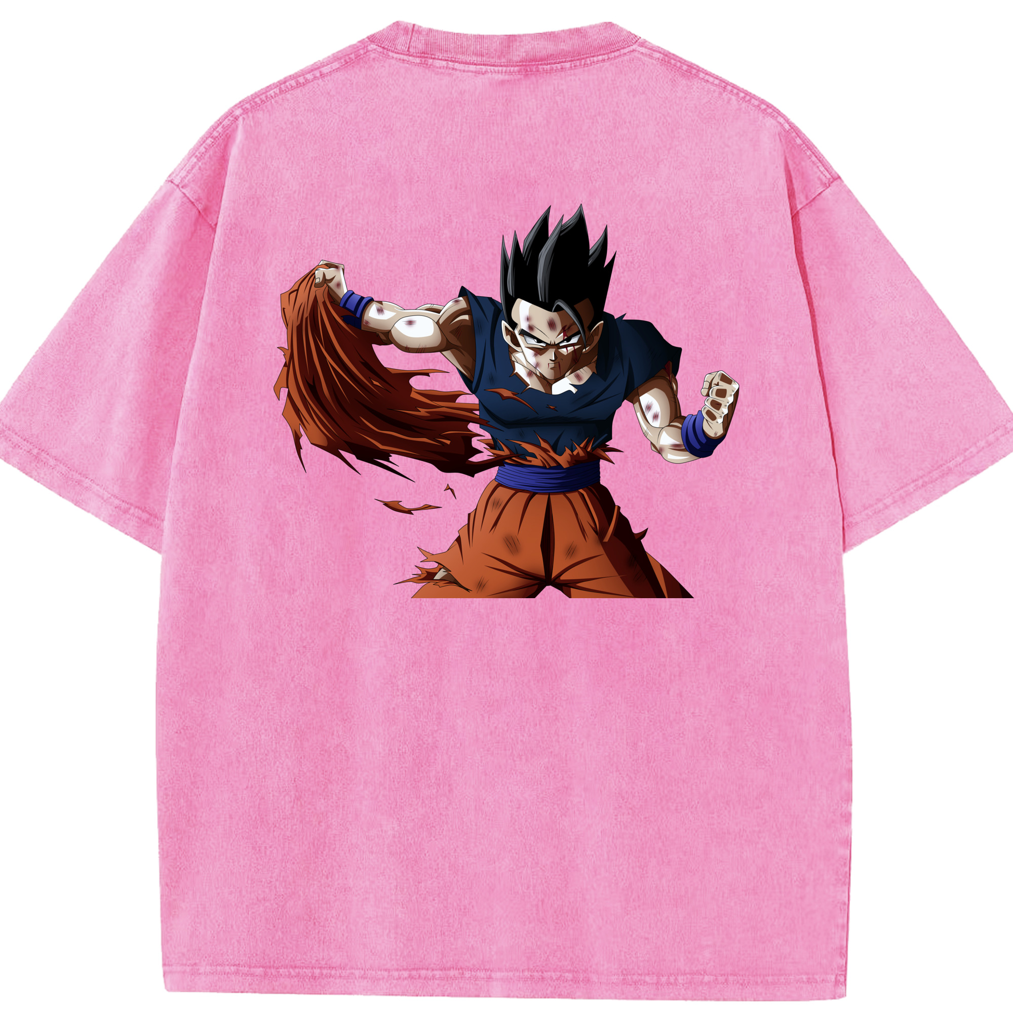 （画像用） ドラゴンボール ベジータ四世（Bejīta Yonsei）DRAGON BALL Vegeta IV 綿100% ヴィンテージ風 半袖Tシャツ（背面プリント）